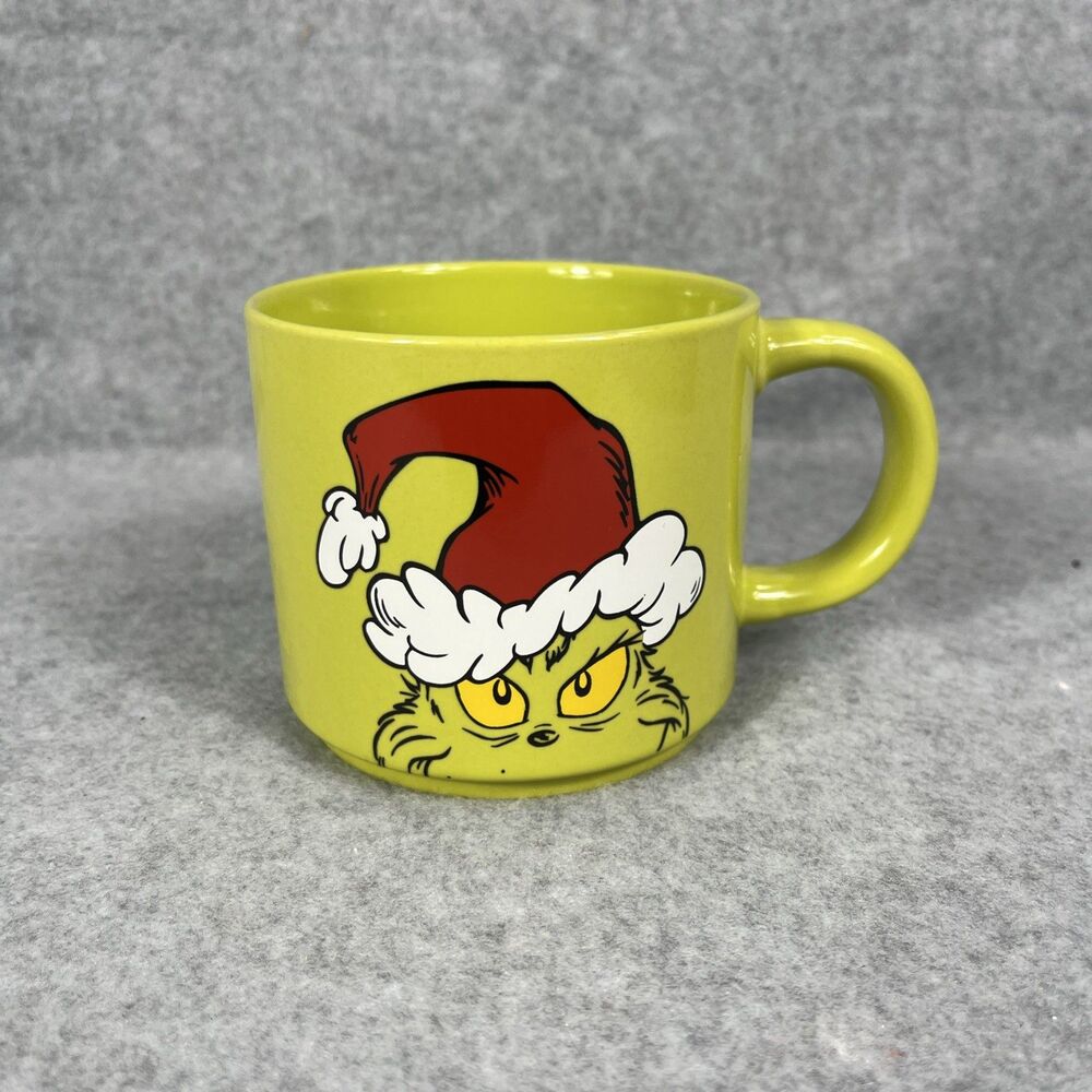 Dr Seuss The Grinch Santa Hat Green Ceramic Coffee Mug 2023 Holiday